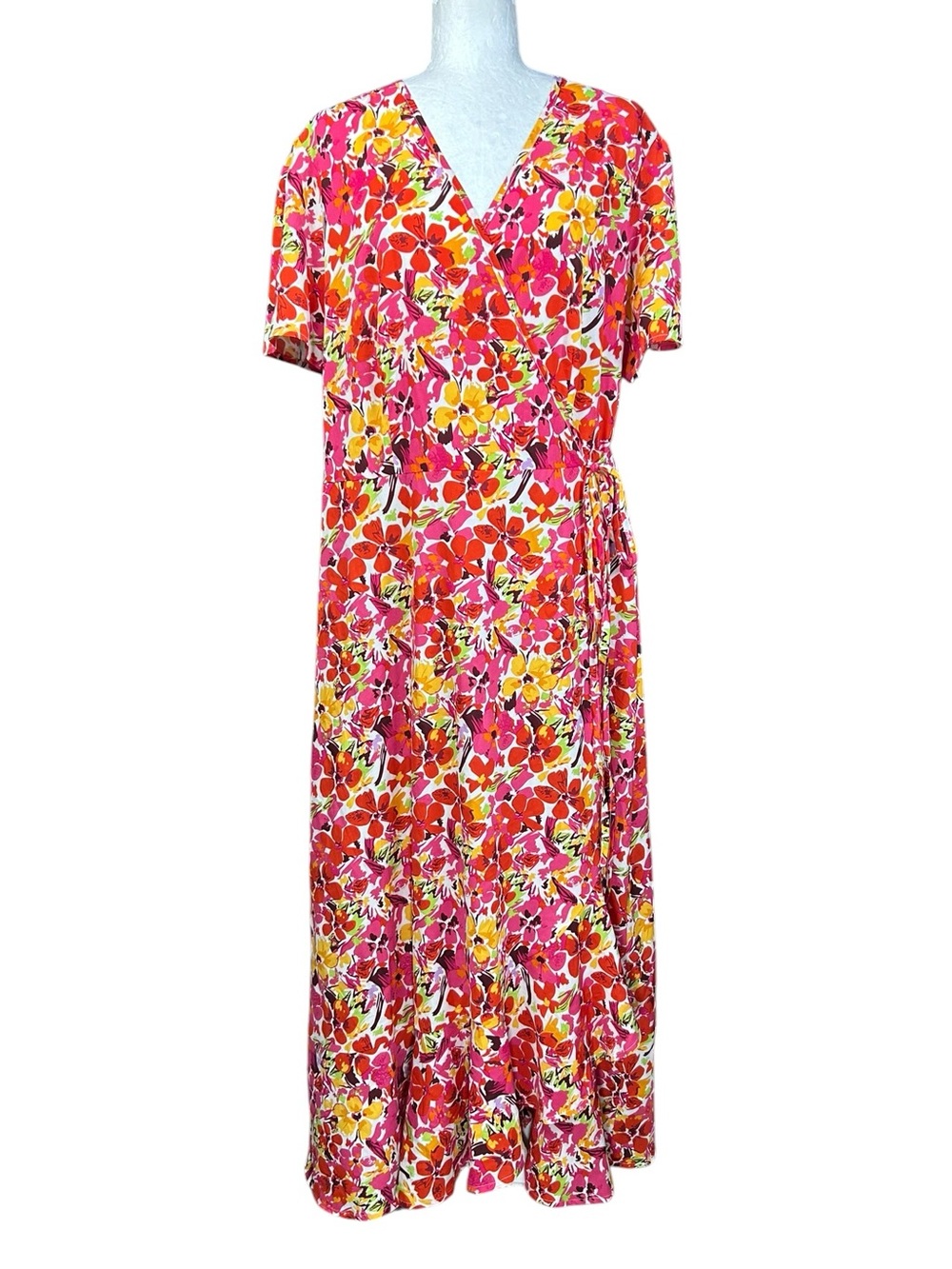PRETTY GARDEN Summer Maxi Wrap Dress, XXL Wedding Guest Everyday - Picture 2 of 13